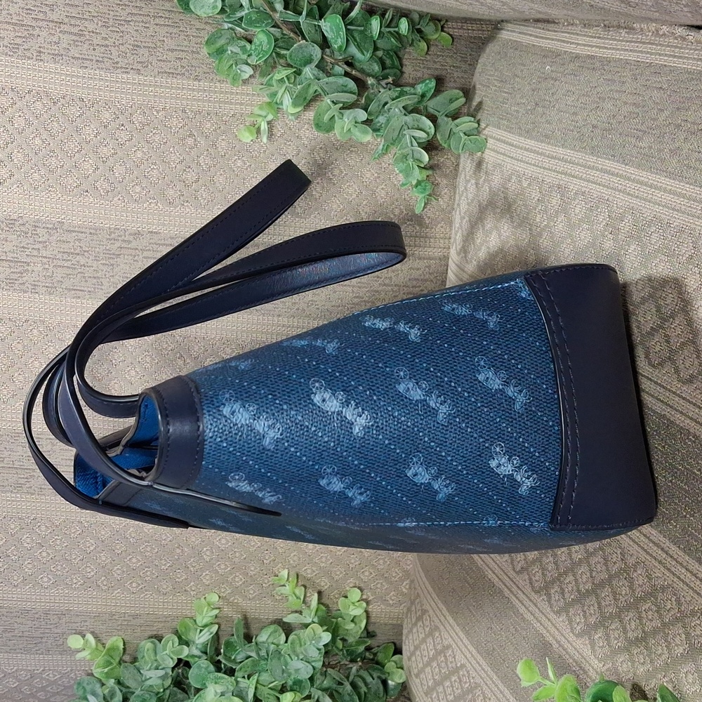 Coach Navy Blue Monogram Tote - Picture 5 of 16
